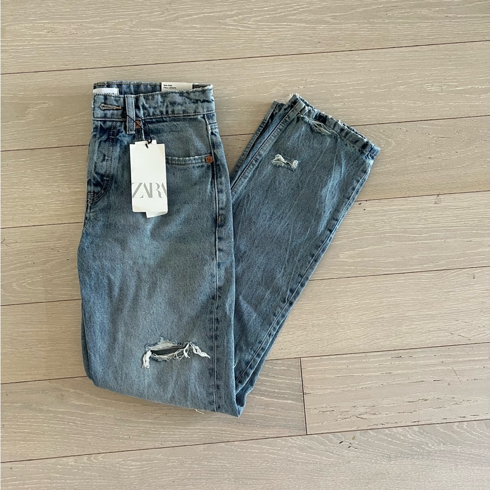 Zara Denim Button-Fly Jeans
